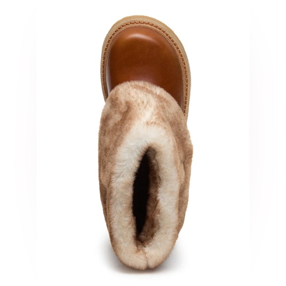 Anthropologie Kelsi Dagger Brooklyn Cognac Faux Fur Bootie - Picture 7 of 7
